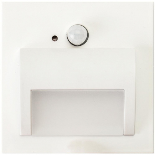 Obrázek pro Schodové svietidlo štvorcové BERYL - biele , 1,5W , 12V , neutrálna s PIR senzorom