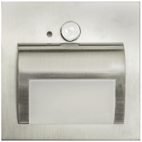 Obrázek pro Schodové svietidlo štvorcové BERYL - satén nikel , 1,5W , 12V , neutrálna s PIR senzorom