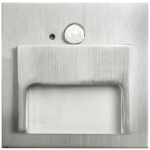 Obrázek pro Schodové svietidlo štvorcové ONTARIO - satén nikel , 1,5W , 12V , studená s PIR senzorom