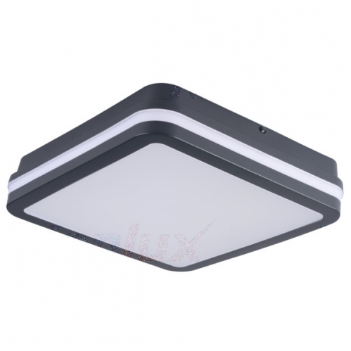 Obrázek pro Kanlux Vodeodolný LED Ceiling štvorcový čierny BENO 18W/1400lm , 220mm , IP54 , s mikrovlným senzorom , Neutrálna biela