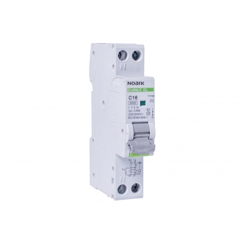 Obrázek pro Noark 1M Kombinovaný chránič Ex9NLE EL 1PN B16 30mA EU