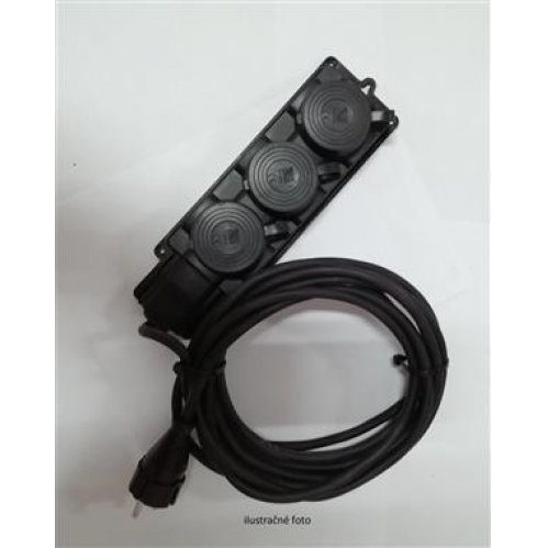 Obrázek pro Predlžovací kábel - predlžovačka , 4-zásuvková , 5m , IP44