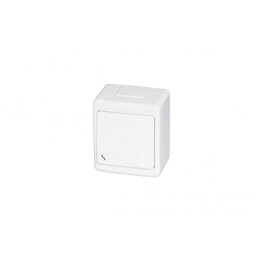 Obrázek pro Vodeodolný jednopáčkový schodiskový vypínač č.6 na stenu , IP44 , Biela