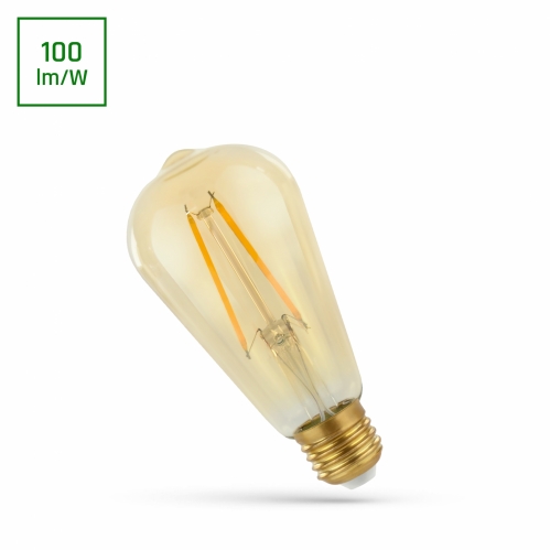 Obrázek pro LED žiarovka E27 4,9W/490lm , ST58 LED vlákno , Teplá biela