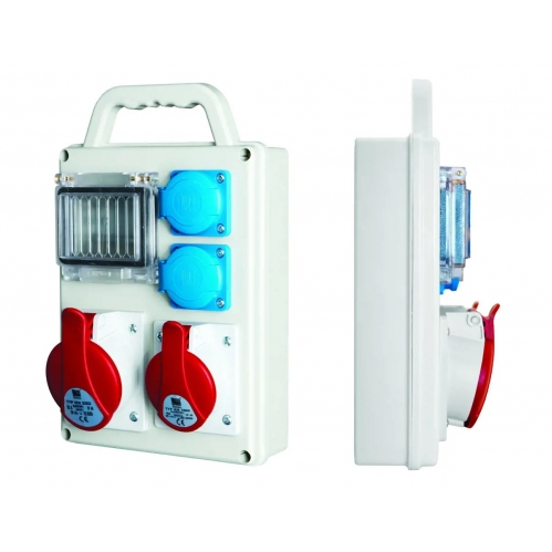 Obrázek pro Plastový rozvádzač zásuvkový R-BOX SLIM s DIN lištou (1x16/5, 1x32/5, 400V 2x250V)