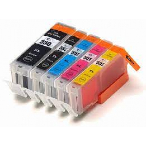 Obrázek pro Sada 20ks Canon PGI - 550BK+CLI - 551BK+CLI - 551M+CLI - 551C+CLI - 551Y - po 4ks - kompatibil