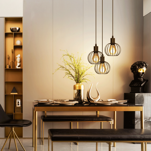 Obrázek pro Závesný luster 3xE27/230V/Čierna