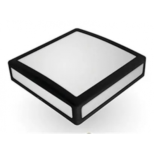 Obrázek pro Vodeodolný LED Ceiling štvorcový čierny ERIS 1xE27 , 272mm , IP44 IK10