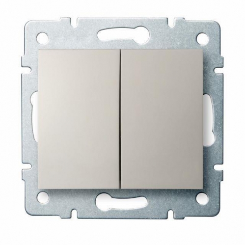 Obrázek pro Kanlux Dvojité tlačidlo 1/0+1/0 Mowion LOGI 02-1022-103 krémové