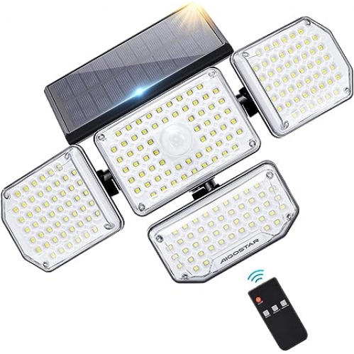 Obrázek pro Solárne LED osvetlenie 3,15W/430lm, IP65 , so senzorom pohybu a diaľkovým ovládaním , Studená biela