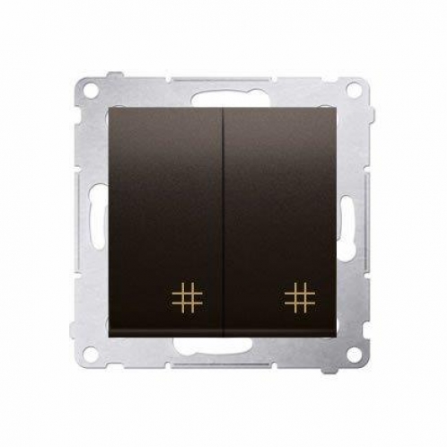 Obrázek pro Kontakt Simon54 Dvojpáčkový krížový vypínač č.7+7 DW7/2.01/46 hnedá matná