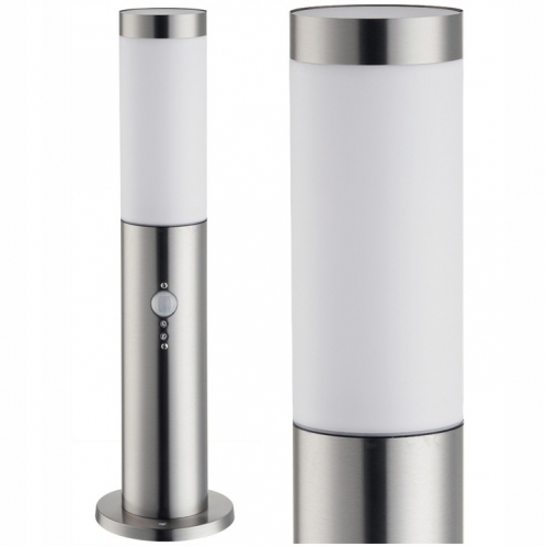 Obrázek pro Záhradné vonkajšie stĺpikové svietidlo SPRINGI M s PIR senzorom , 1xE27 , Nerez