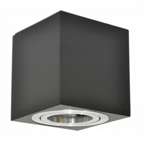 Obrázek pro Stropné bodové prisadené svietidlo TORGET MINI hranaté (čierna-strieborná)