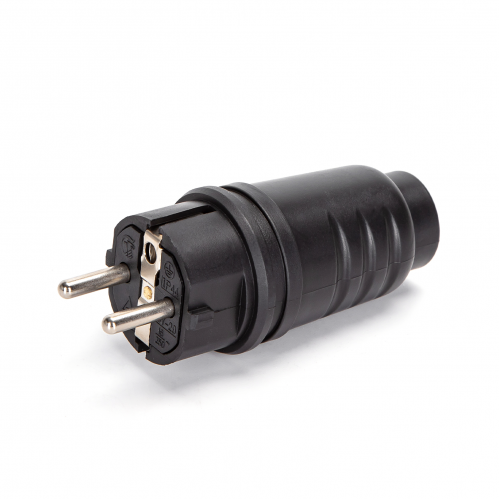 Obrázek pro Spojovacia zástrčka, vidlica na kábel gumená IP44 230V čierna