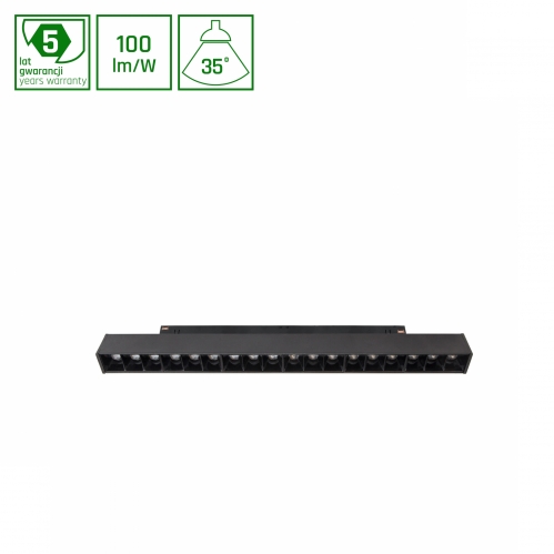 Obrázek pro LED lineárne svietidlo GRID M pre koľajnicový SYSTEM SHIFT čierne, 17W/1700lm, Teplá biela