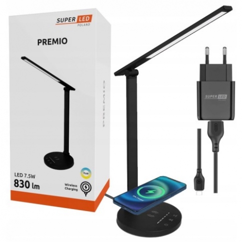 Obrázek pro LED stolná lampa stmievateľná PREMIO 7,5W/830lm s bezdrôtovým nabíjaním