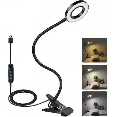 Obrázek pro LED stolná lampa flexibilná CIRCLO 7W/270lm čierna s klipom