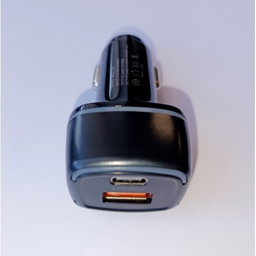 Obrázek pro Adaptér do automobilových zapaľovačov, autonabíjačka, 1x USB/1xPD 18W, Čierna