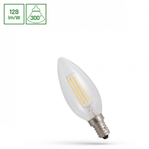 Obrázek pro LED žiarovka E14 5,5W/700lm , svieca LED vlákno , Teplá biela