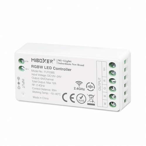 Obrázek pro Prijímač diaľkového ovládania RGBW RF Mi-Light MiBOXER 4 -pásmový 12A 144W 2,4gHz