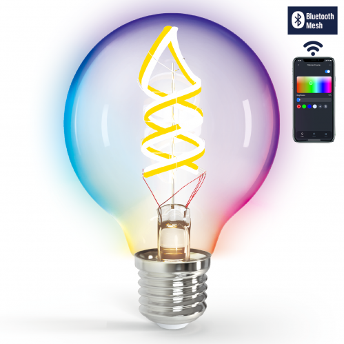 Obrázek pro SMART Led žiarovka E27 4,9W/470lm , glóbus G95 LED vlákno , RGB+CCT 