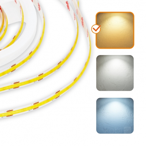 Obrázek pro LED pás vodeodolný IP65 10w/m , COB , 860Lm/m , 12V DC - Teplá biela - 1m