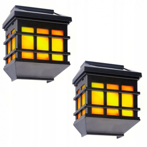 Obrázek pro LATRU WALL Nástenné vonkajšie solárne svietidlo, čierne, 2ks