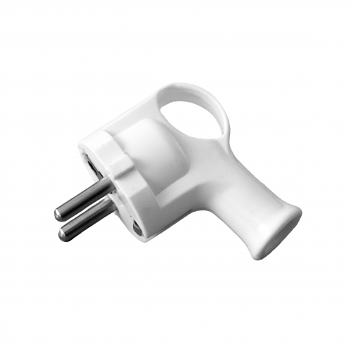 Obrázek pro Spojovacia zástrčka, vidlica na kábel uhlová IP20 230V biela