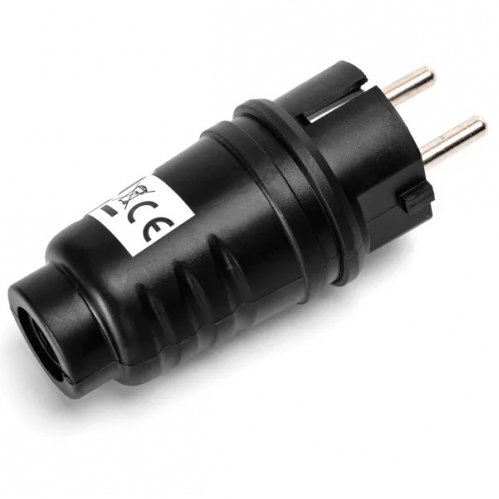 Obrázek pro Spojovacia zástrčka, vidlica na kábel gumená IP44 230V čierna