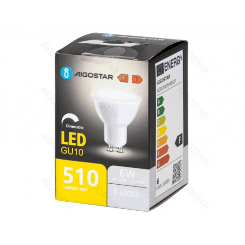 Obrázek pro Stmievateľná LED žiarovka GU10 6W/510lm , BOX, Neutrálna biela