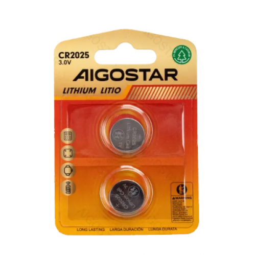 Obrázek pro Sada 2ks lítiových batérií Aigostar CR2025 3V
