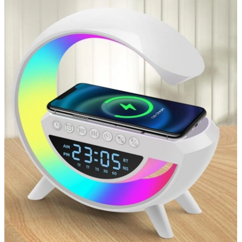 Obrázek pro Multifunkčný Prenosný Bluetooth reproduktor s ukazovateľom času, budíkom a bezdrôtovým nabíjaním