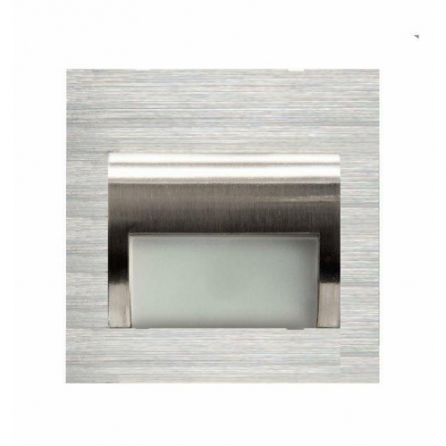 Obrázek pro Schodové svietidlo štvorcové BERYL - strieborná , 1,5W , 12V , Studená biela